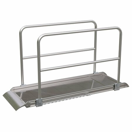 VESTIL Alum. Walk Ramp w/Rail Overlap, 96 x 28" AWR-28-8A-HR